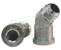 45° Flange Elbow x Male JIC Hydraulic Adapter