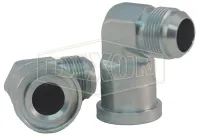 90° Flange Elbow x Male JIC Hydraulic Adapter