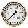 Brass Liquid Filled Center Back Mount Gauge