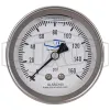 Stainless Liquid Filled Center Back Mount Gauge