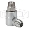 Super Swivels® Male NPTF x Male JIC 37° 90° Elbow Inline Swivel