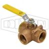 3-Way Bronze Diverting Ball Valve L Flow