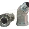45° Flange Elbow x Male JIC Hydraulic Adapter