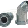 45° Flange Elbow x Male JIC Hydraulic Adapter