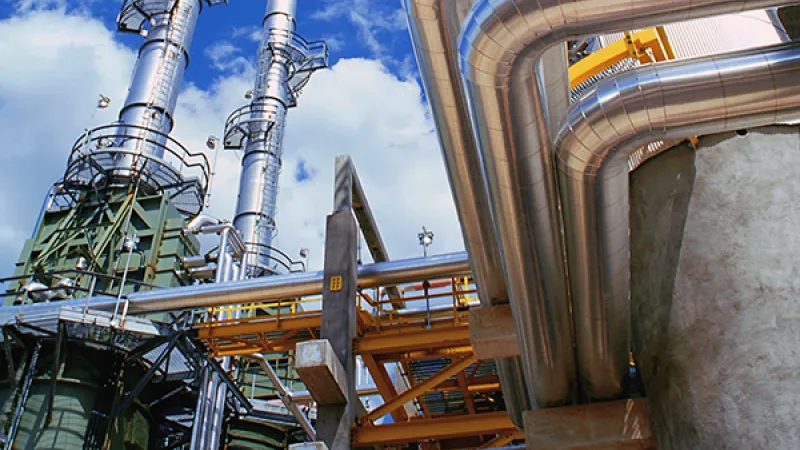 Chemical plant with blue skies